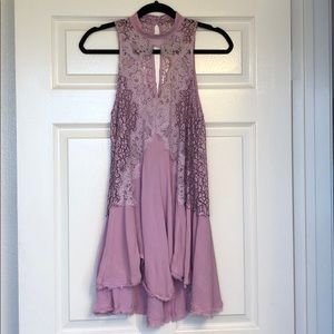 Lavender lace slip dress from free people